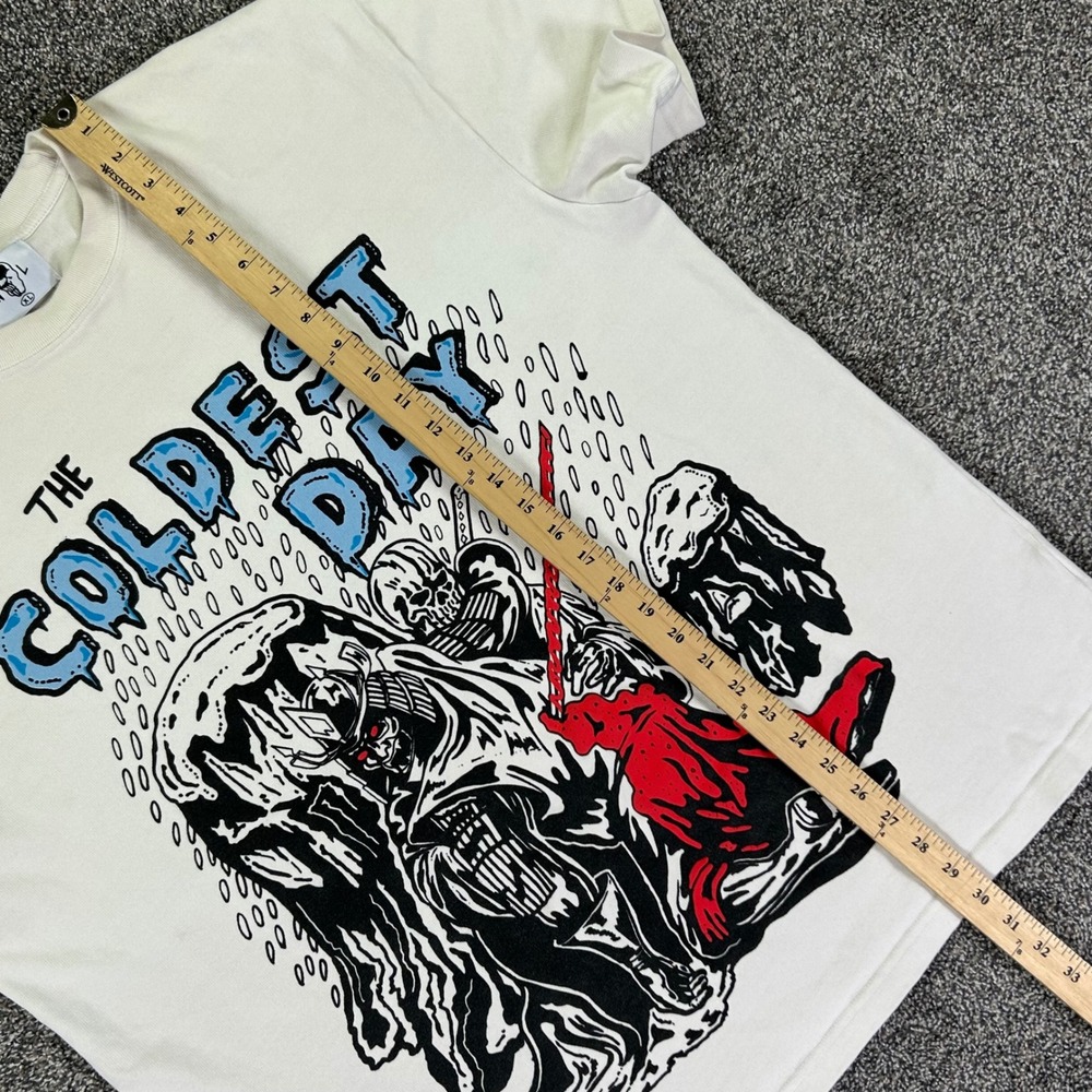 Warren Lotas The Coldest Day Samurai Skeleton Graphic T-Shirt Mens XL Cream - Picture 9 of 11